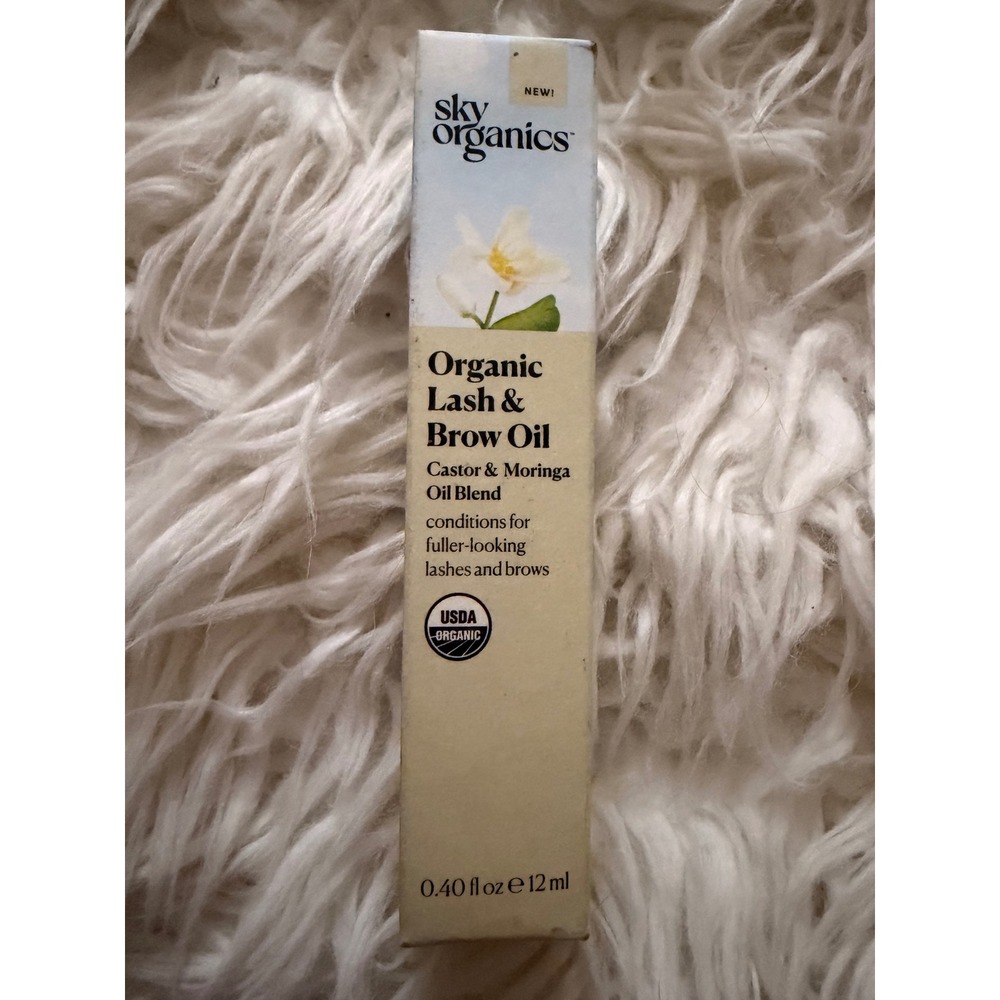 Sky Organics Organic Lash & Brow Oil Castor Moringa Amla Oil Blend 0.40 fl oz